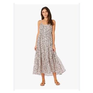 Xirena Sophie Tiered Maxi Dress Size S Sleeveless Button Front Cotton Silk